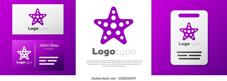 Icono de logotipo Starfish aislado en fondo blanco. Elemento de plantilla de diseño de logotipo. Vector