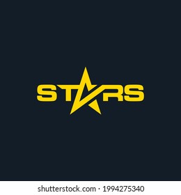 logotype stars typography logo flat