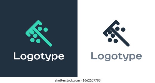 Logotype Stick for chips icon isolated on white background. Casino gambling. Logo design template element. Vector Illustration