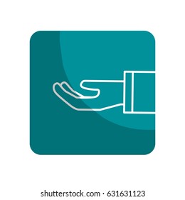 logotype stretched hand with formal suit