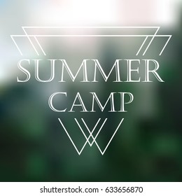 logotype for a summer camp. Vector illustration.