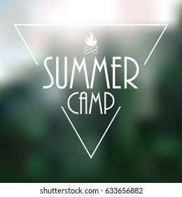 logotype for a summer camp. Vector illustration.
