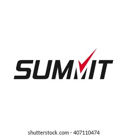 Logotype Of Summit Word. Logo Vector.