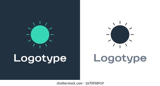 Logotype Sun icon isolated on white background. Summer symbol. Good sunny day. Logo design template element. Vector Illustration