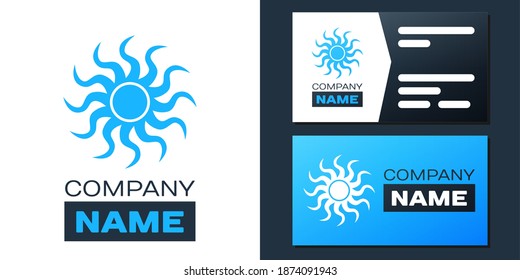 Logotype Sun icon isolated on white background. Logo design template element. Vector.