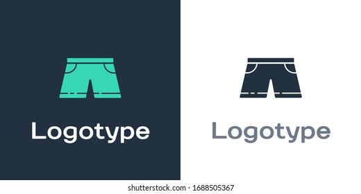 Logotype Swimming trunks icon isolated on white background. Logo design template element. Vector Illustration