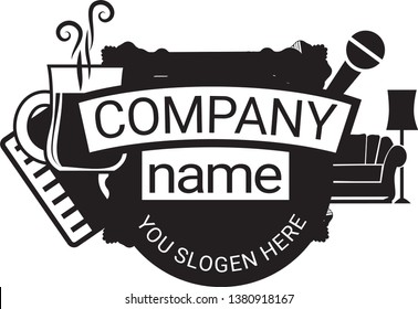 Logotype and symbol with slogan for home parties.