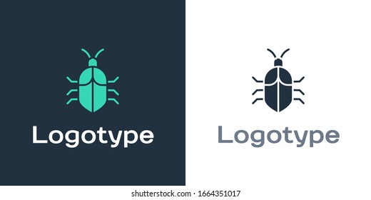 Logotype System bug concept icon isolated on white background. Code bug concept. Bug in the system. Bug searching. Logo design template element. Vector Illustration