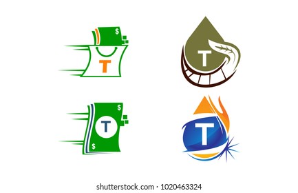 Logotype T Modern Template Set