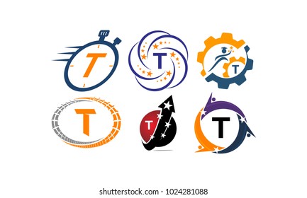 Logotype T Modern Template Set