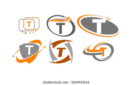 Logotype T Modern Template Set
