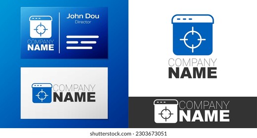 Logotipo Icono de concepto de objetivo financiero de destino aislado en fondo blanco. Logro de objetivos simbólicos, éxito. Elemento de plantilla de diseño de logotipo. Vector