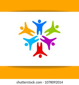 Logotype for teamwork. Business team union concept. Vector design.