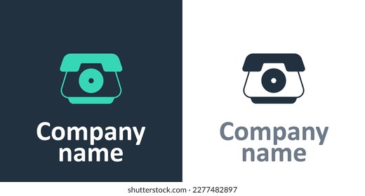 Logotype Telephone handset icon isolated on white background. Phone sign. Logo design template element. Vector