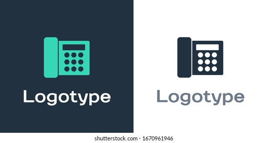 Icono de Logotype Teléfono aislado en fondo blanco. Teléfono fijo. Elemento de plantilla de diseño del logotipo. Ilustración vectorial