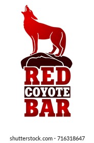 Logotype template or bar or other fast food shop. Simple animal silhouette over the text block
