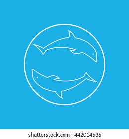 logotype template with dolphin isolated on background