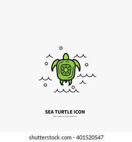 Logotype template with turtle. Isolated on background and easy to use. Perfect logo for your business. Clean and minimalistic symbol. Ocean concept. 