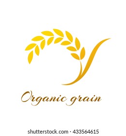 Logotype template with wheat.