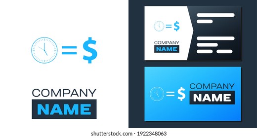 El tiempo de logotipo es un icono del dinero aislado en el fondo blanco. El dinero es tiempo. Gestión eficaz del tiempo. Convierte el tiempo en dinero. Elemento de plantilla de diseño de logotipo. Vector.