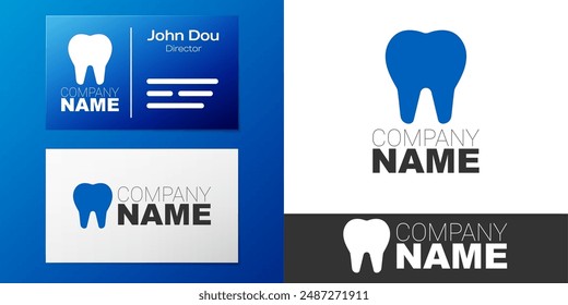 Logotyp Zahnsymbol auf weißem Hintergrund isoliert. Zahnsymbol für Zahnarztpraxis oder Zahnarztpraxis und Zahnpastapaket. Logo Design Vorlage Element. Vektorgrafik