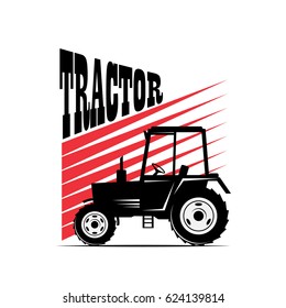logotype tractor - vector illustration