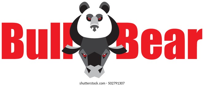 Logotype. Traders. Symbol. Bull and Bear.