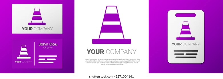 Logotype Traffic cone icon isolated on white background. Logo design template element. Vector