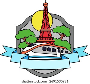 logotipo do comboio em frente à Torre Eiffel