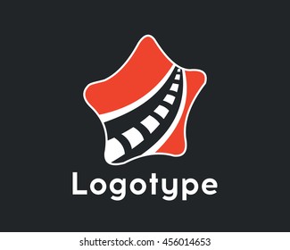Logotype transport.Logo road and star