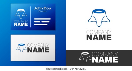 Logotype Tree stump icon isolated on white background. Logo design template element. Vector