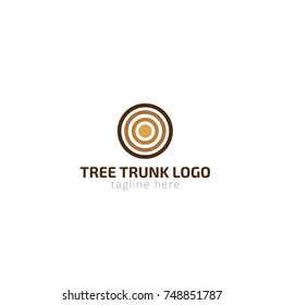 Logotype tree trunk for eco products, wooden products, sale, doors, parquet, saunas, houses, shop, magazine, store, project, help. Logo vector illustration