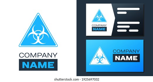 Logotype Triangle sign with Biohazard symbol icon isolated on white background. Logo design template element. Vector