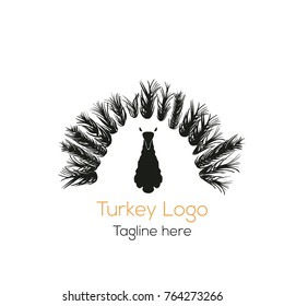 Logotype turkey, logo vector bird to day of thanksgiving