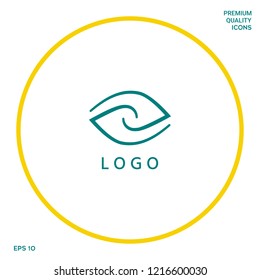 Logotype - two hemispheres of the brain, two leaves, two spirals, an eye with a pupil - a symbol of interaction, vision, clarity.