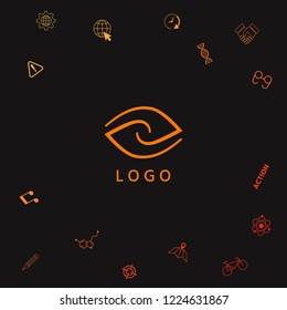 Logotype - two hemispheres of the brain, two leaves, two spirals, an eye with a pupil - a symbol of interaction, vision, clarity.