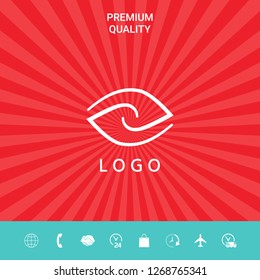 Logotype - two hemispheres of the brain, two leaves, two spirals, an eye with a pupil - a symbol of interaction, vision, clarity.