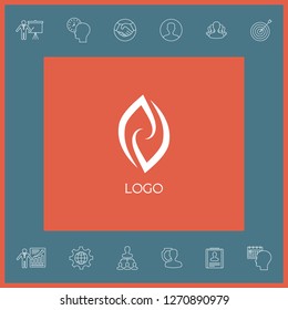 Logotype - two hemispheres of the brain, two leaves, two spirals, fire tongues - a symbol of interaction, psychological assistance and support.