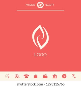 Logotype - two hemispheres of the brain, two leaves, two spirals, fire tongues - a symbol of interaction, psychological assistance and support.