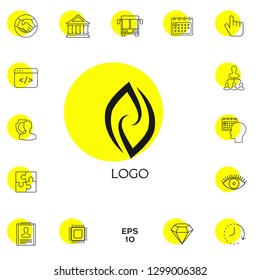 Logotype - two hemispheres of the brain, two leaves, two spirals, fire tongues - a symbol of interaction, psychological assistance and support.