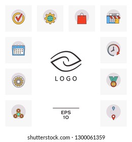 Logotype - two hemispheres of the brain, two leaves, two spirals, an eye with a pupil - a symbol of interaction, vision, clarity.