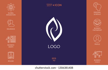 Logotype - two hemispheres of the brain, two leaves, two spirals, fire tongues - a symbol of interaction, psychological assistance and support.