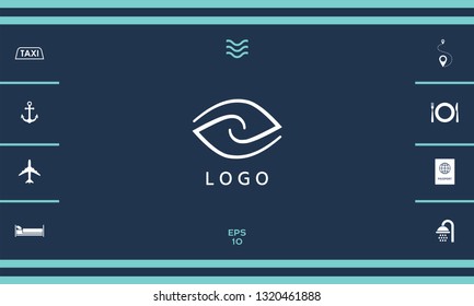 Logotype - two hemispheres of the brain, two leaves, two spirals, an eye with a pupil - a symbol of interaction, vision, clarity.