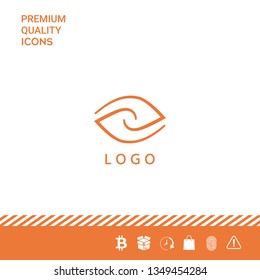 Logotype - two hemispheres of the brain, two leaves, two spirals, an eye with a pupil - a symbol of interaction, vision, clarity.