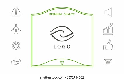 Logotype - two hemispheres of the brain, two leaves, two spirals, an eye with a pupil - a symbol of interaction, vision, clarity.
