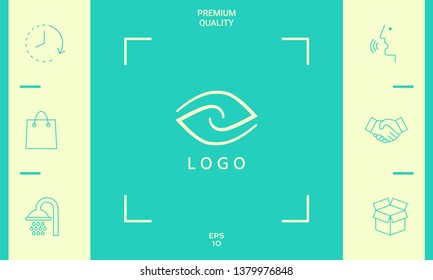 Logotype - two hemispheres of the brain, two leaves, two spirals, an eye with a pupil - a symbol of interaction, vision, clarity.