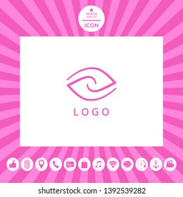 Logotype - two hemispheres of the brain, two leaves, two spirals, an eye with a pupil - a symbol of interaction, vision, clarity.