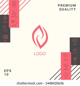 Logotype - two hemispheres of the brain, two leaves, two spirals, fire tongues - a symbol of interaction, psychological assistance and support.