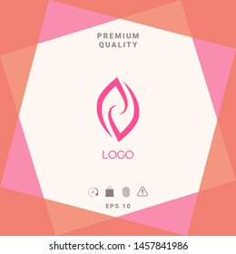 Logotype - two hemispheres of the brain, two leaves, two spirals, fire tongues - a symbol of interaction, psychological assistance and support.