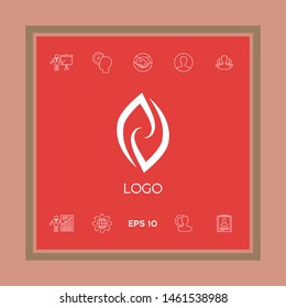Logotype - two hemispheres of the brain, two leaves, two spirals, fire tongues - a symbol of interaction, psychological assistance and support.